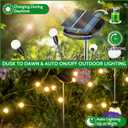 AOSEA 4 Pack Larger Bulbs Solar Garden Lights Outdoor, Solar Firefly Lights Fairy Swaying by Wind for Outside, IP67 Waterproof, for Patio Garden Yard Walkway Sidewalk, Black (warm white-black)