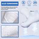 Hylaea Athletic Running Socks Cushion Padded Moisture Wicking Low Cut (White, S)