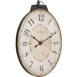 24" H * 18" W Large Oval Wall Clock, Vintage French Decorative Wall Clock with Arabic Numerals, Rustic Farmhouse Antique Wall Clock for Living Room Bedroom Kitchen Home Decor