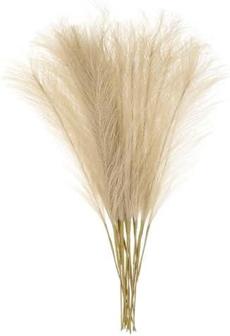 uxcell 16pcs Faux Pampas Grass 21" Artificial Dried Pampas Dark Coffee | Fake Decor,for Floor Vase Filler, Wedding Decoration, Home Decoration