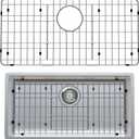 Slideep Sink Protector for Kitchen Sink, Sink Bottom Grid 27.5"L X 13.5"W, Premium Stainless Steel Kitchen Sink Protector Grid Sink Grate Rack Rear Drain Hole