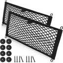 Small Cargo Net for Car Trunk Storage,2 Pack Elastic Mesh Net Pocket Organizer Pouch Bag,Stretchable Automotive Cargo Nets with 8 Pieces Mounting Screws and Hooks for RV,SUV,Boats,Home (21 x 9.8 inch)