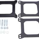 1 SET Black Carb spacers 1/2" Tall Open Phenolic Carburetor Spacer Compatible with Holley 4150/4160 4bbl. SBC BBC Carb