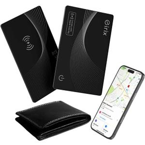 2026 [Apple MFi Certified] Wallet Tracker Card-(1.6mm), Rechargeable Card Finder, Works with Apple Find My (iOS Only), IP68 Waterproof Item Locator for Luggage Tags, Passports, Phone (Black, 1 Pack)