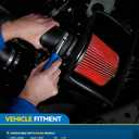PHILTOP 3.5 Cold Air Intake Kit System + Heat Shield Compatible with 2002 2003 2004 2005 2006 2007 2008 Dodge Ram 1500/2500, High Performance, Red