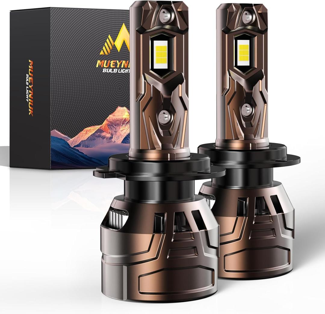 Upgraded H7 Light Bulbs, 36000LM Super Bright 6500K 800% Brighter, Plug and Play Quick Installation, IP68, Long Service Life with Cooling Fan (Pack of 2)