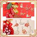 24 Pcs Chinese New Year Dragon Craft Color Your Own Keychains DIY Craft Wooden Blank Keychains for Sunday School Classroom Home Active Party Favors Gifts, 12 Styles