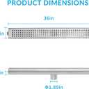 36 Inch Removable Cover Linear Shower Drain 304 Stainless Steel Rectangular Floor Drain for Kitchen Bathroom Square Hole Pattern Drain with Accessories Hair Strainer Adjustable Leveling Feet (Silver)