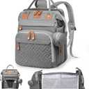 Diaper Bag Backpack with Changing Station, Multifunction Travel Baby Bag, Waterproof Baby Tote, Large Capacity Mommy Bag, Newborn Essentials Backpack Bag, Unisex, Gray (Grey)