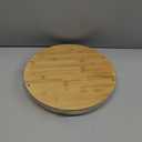 JUPELI 14 Round Bamboo Serving Tray with Handles  Decorative Tray, Breakfast Tray, Coffee Table Tray, Ottoman Tray, Kitchen Platter for Drinks, Snacks, Vanity, Home Decor & Gifts