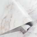 Haton Marble Contact Paper Countertop Peel and Stick Wallpaper Removable Self Adhesive Waterproof Granite Wall Paper for Cabinet Drawer Kitchen Bathroom Furniture, Matte Gold/White 23.6" x 78.7"