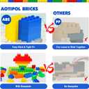 aotipol Building Blocks for Kids Toddlers Including a Baseplate, 101-piece Large Classic Building Bricks Set for Kids of All Ages, Basic STEM Toys Gift, Compatible with All Major Brands
