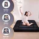 MAXYOYO 6" Extra Thick Japanese Floor Mattress Futon Mattress, Foldable Tatami Pad for Adults, Roll Up Floor Mat for Living Room Guest Room RV, Black, Queen