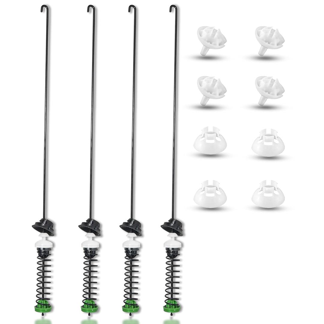 W11396716 W11171694 Washer Suspension Rod Kit (4 Pcs) fit for Whirlpool Kenmore maytag MVW6230HW0 WTW6120HW0 WTW5105HW0 WTW5100HC3 WTW5100HW0 WTW5100HW3 WTW5105HW1 -Rod Length 24.4in