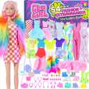 54 Pcs, 11.5 inch Doll Included, Extra Trendy Doll Clothes & Accessories Set | Girls Gift for Ages 5-7, Kids Toys for 3, 4, 5, 6, 7, 8 Year Old Birthdays or Any Occasion