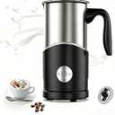 Electric Milk Frother, Stainless Steel Automatic Milk Steamer with 4 Functions, Ergonomic Handle, One-Button Operation for Hot Milk, Hot Chocolate, Hot and Cold Milk Foam
