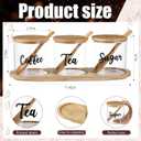 LemonRoad 3 Pack Coffee Sugar Tea Container Set Glass Jars with Bamboo Tray Decorative Container with Lid and Spoon Clear Condiment Jars Storage for Coffee Bar Drink Station Countertop Home Decor