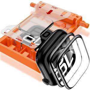 YMHML 2 Pack Tempered Glass Screen Protector for Apple Watch 41mm Series 9 8 7, [Zero Bubble] 3D Full Coverage Strong Adhesion Clear Waterproof Film with [Automatic Align Tech] for iWatch Accessories (Black Edge)