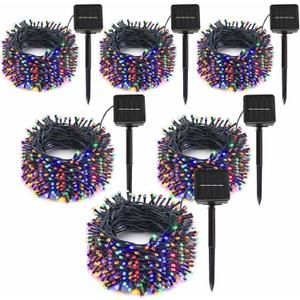 SyouHome 6-Pack Solar String Lights, 600 LED Extra-Long 236Ft Solar Christmas Lights Outdoor Waterproof, 8 Modes Multicolor Led Outdoor Light for Garden, Patio, Wedding, Christmas Decorations