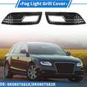 1 Pair Fog Light Grill for Audi A4L B9 S4 RS4 2013-2016 Durable ABS Black Front Left Right Front Lower Bumper Fog Light Cover Inserts