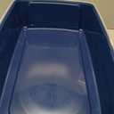 IRIS USA Cat Litter Box XX-Large Open Top with High Sided Walls Tall Scatter Shield Scoop Included Easy Clean Plastic Pan for Big Cats Kittens Multi-Cat Households 30"L x 20"W x 14"H Navy