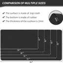 Large Tabletop Game Playmat,Poker MatWater and Stain Resistant Non-Slip Desk Mat,Mahjong Mat,Card and Roleplaying Games MAT Thick Stitched Edge Cushioned Rubber Mat(180 * 90cm*2mm) Black, 180*90*0.2cm