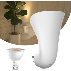 Lustaled Touch Control GU10 Plug In Spotlight Uplights Indoor, 360 Rotatable LED Night Lamp 3000K Warm White, Non-dimmable Wall Lamp/Beside Lamp for Accent Lighting, Behind TVs, Cabinets, Dark Corner