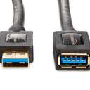 Amazon Basics 2-Pack USB 3.0 Extension Cable, A-Male to A-Female, 4.8Gbps High-Speed, Gold-Plated Connectors, 6 Foot, Black