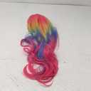 BERON Rainbow Ombre Wigs Long Wavy Wig for Women Colorful Ombre Curly Heat Resistant Synthetic Hair Wigs for Daily Use with Wig Cap