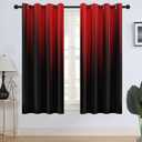 AAtter Red and Black Window Curtain Ombre Mens Gothic Goth Gradient Abstract Fun High Precision Thermal Insulated Blackout Living Room Bedroom Drapes Treatment 1 Pair Home Decor, 42" W x 63" L, Modern