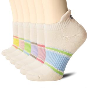 CS CELERSPORT Ankle Running Socks for Women and Men Athletic Low Cut Sports Tab Workout Socks for Men and Women (6 Pairs), Small, Creamy-White Multicolor
