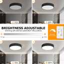Flush Mount LED Ceiling Light, Dimmable 5CCT Modern Round Close to Ceiling Lighting Fixtures, Minimalist Black Ceiling Lamp,15.8 Inch