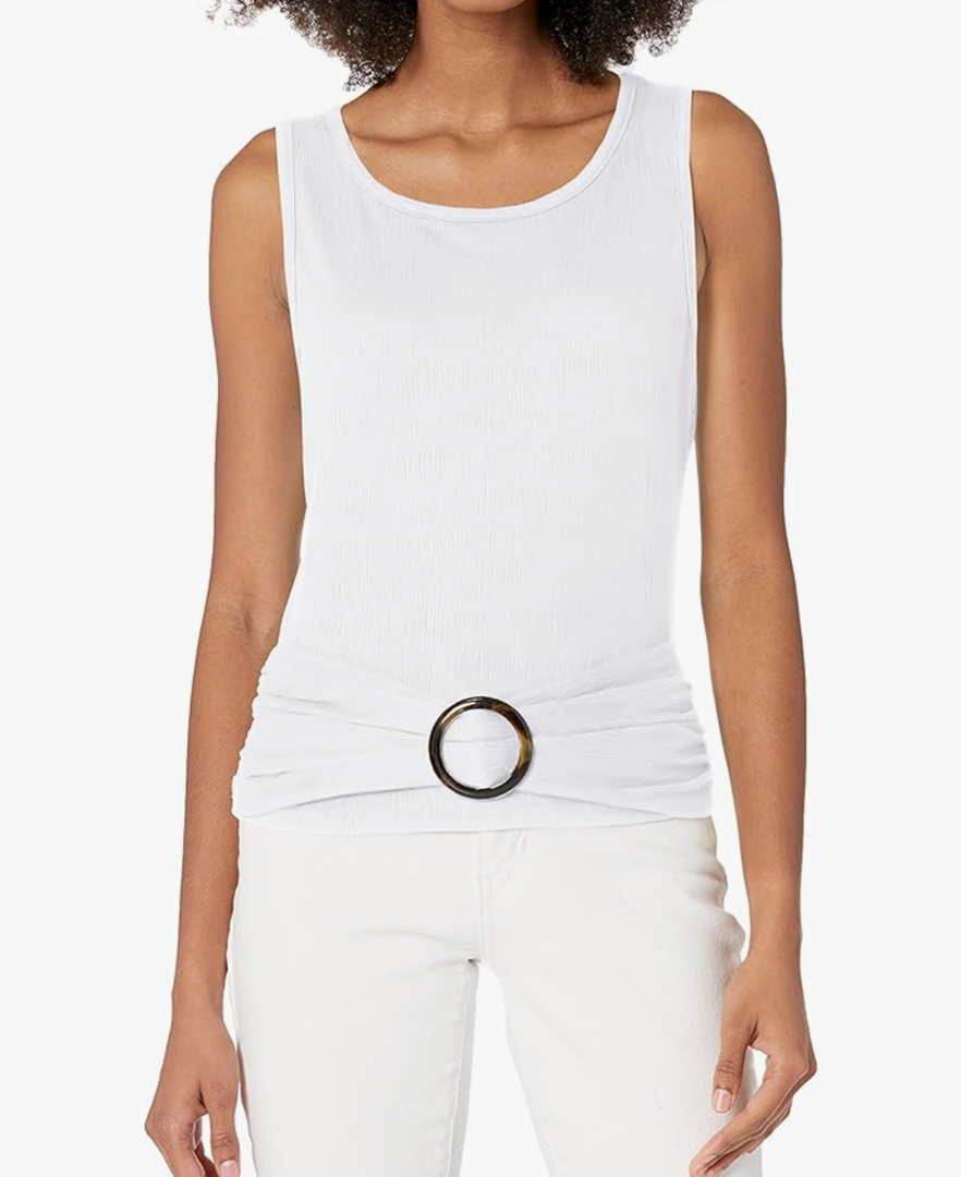 A. Byer Women's Buckle Front Tank Top, XL