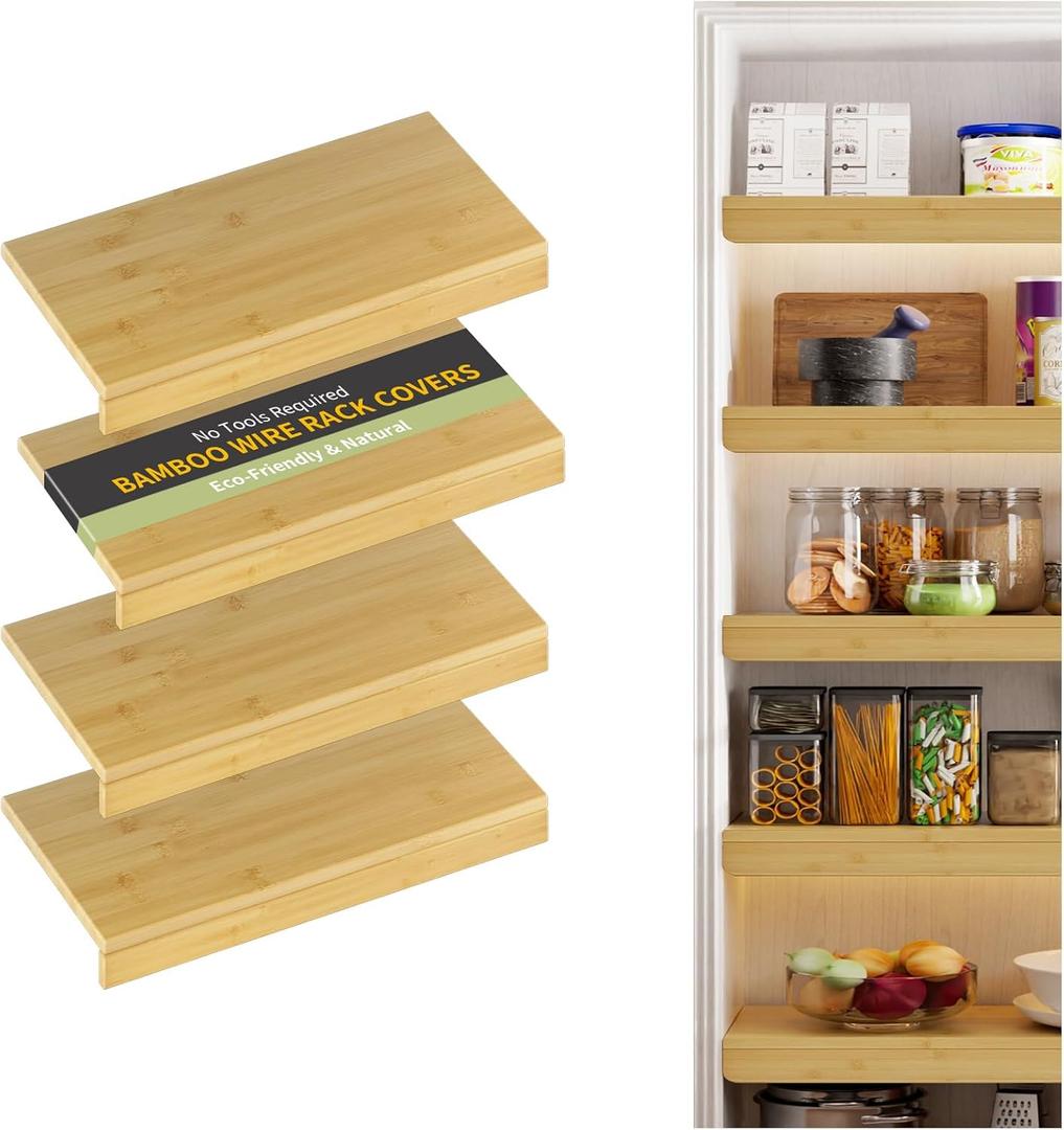 Wire Shelf Covers,24" W x 12" D,4pcs,Natural
