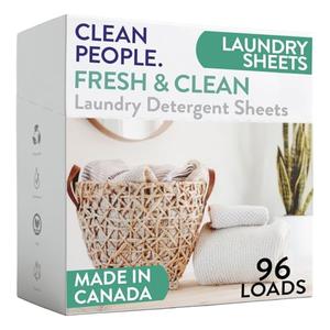 The Clean People Laundry Detergent Sheets - Laundry Soap - Ultra Concentrated, Recyclable Packaging, Stain Fighting - Fresh Scent, 1 Small Pack