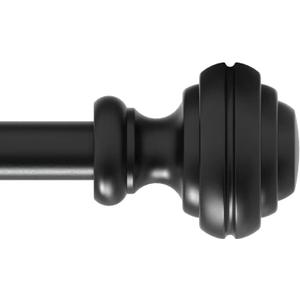 Curtain Rods for Windows 48-84 inch,3/4 inch Heavy Duty Adjustable Decorative Curtain Rod with Modern Finials,Window Rods for Bedroom, Living Room,Patio and Kitchen (16"-84"|1 PACK, Black)