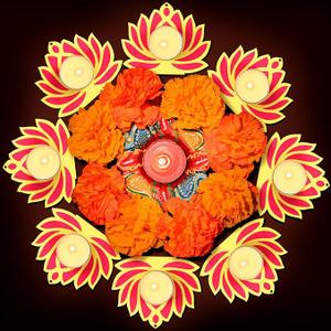 Nuanchu 20 Pcs Diwali Lotus Decoration for Home Wooden Flower Candle Holder with 25 Tea Lights Candles Artificial Lotus Traditional Indian Decor for Diwali Puja Home Decoration Gifts