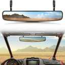 KEMIMOTO UTV Rearview Mirror, 15" UTV Race Convex Center Mirror with 3/4 1.75" or 2" Clamps Compatible with Polaris RZR PRO XP R, CFMOTO ZFORCE, Pioneer,Can-Am Commander Maverick, 1000R 1000X