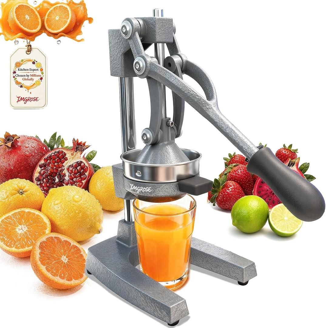 Cast Iron Hand Press, Lemon Manual Juicer, Citrus Press, Grey