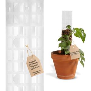 THICCLY V2 GrowPole Large 5 Pcs - Front Opening Clear Moss Poles for Climbing Plants, D-Shaped Moss Pole for Monstera Plant Support Plant Climbing Pole, Plastic Plant Pole Support for Philodendron