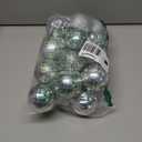 Lulu Home Christmas Ball Ornaments, 34 Ct 1.57" Pre-Strung Hanging Ornament Decorations, Xmas Shatterproof Plastic Balls for Holiday Party Wreath Garlands Trees, Silver