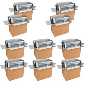 10 Pack Insulated Shipping Boxes with Aluminum Foil Liner,Thermal Insulation Cold Pack Shipping Boxes for Frozen Food, Reusable Styrofoam Cooler Box, Large Mailing Box, 19 x 12 x 16