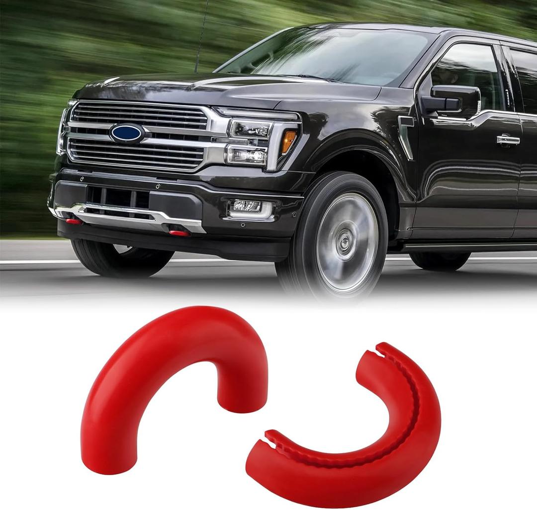 Tow Hooks Covers for Ford F150 2004-2025 Bronco Base/Big Bend/Outer Banks 2021-2025 Compatible with Toyota Tundra Accessories 2017-2021 (Red)