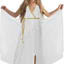 HOMELEX Greek Toga Costume for Kids Roman Crown Leaf Wreath Halloween Nobility Goddess Cosplay (XL/59in)