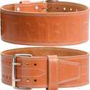 5MM PREMIUM Weight Lifting Belt - 100% Genuine LEATHER - COMFORTABLE Squat & Deadlift Belt for Strength Training - Gym Belt for Men & Women (Large (Belly 34" - 41"))