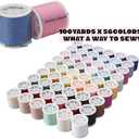 56 Spools Sewing Thread Kit for Hand Sewing and Machine Sewing Use, Colorful Polyester Thread Set 100 Yards Per Spool, 5600 Yards Total