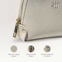 2 x Small Makeup Bag For Purse - Elegant & Compact Cosmetic Pouch For On-The-Go Beauty - Travel Essentials (Gray)