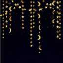 Decor365 Gold Moon Star Garland Ramadan Decorations Twinkle Little Star Two the Moon Birthday Party Decoration Whimsical Decor Starry New Year Eve Banner Hanging Stars Baby Shower EID Muburak Decor