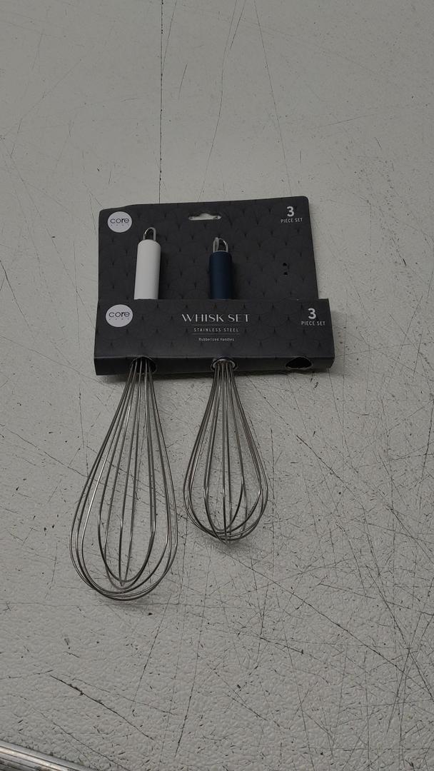 Core Kitchen Stainless Steel & Silicone Whisk Set 2 Pcs
