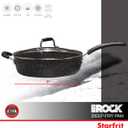 Starfrit The Rock Classic 11" (28cm) Non-Stick Deep Fry Pan with Helper Handle - Durable Forged Aluminum - Oven Safe - PFOA Free - Easy to Clean